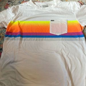 Hurley boys white and rainbow top